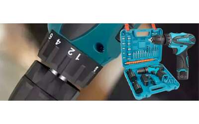 Trapano avvitatore con 2 batterie e tanti accessori a prezzo BOMBA 23 99