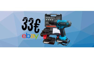 Trapano avvitatore con batteria, valigetta e accessori oggi tuo a soli 33€