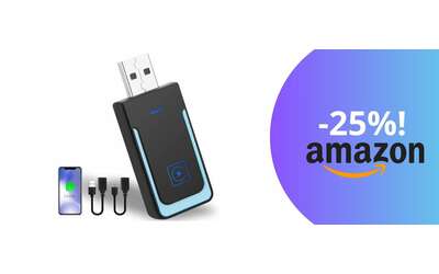 Un adattatore wireless 2 in 1 per CarPlay e Android Auto: tuo a 25,99