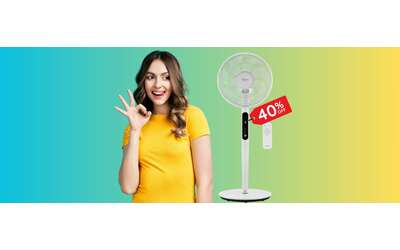 Ventilatore a piantana silenzioso, basso consumo e 9 velocità in sconto al 40%