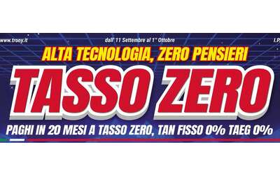 Volantino Trony ricco di offerte a tasso zero: paghi tutto in 20 mesi