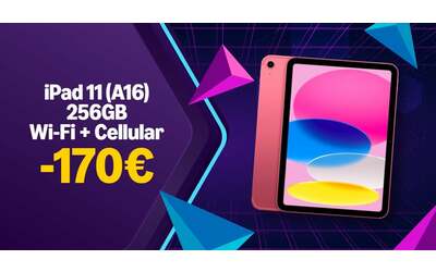 iPad A16 Wi-Fi + Cellular: Amazon sconta di 170 la versione 256GB