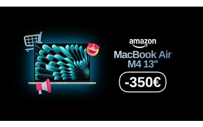 MacBook Air M4 13'', nuovo minimo storico Amazon: per la prima a meno di 900€