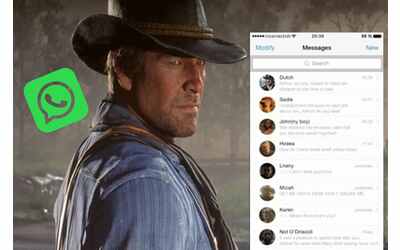 Come sarebbe una chat Whatsapp su Red Dead Redemption 2: la foto virale