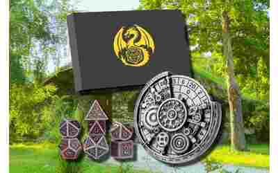 Domina ogni sessione con il set dadi e spinner per D&D a tema steampunk